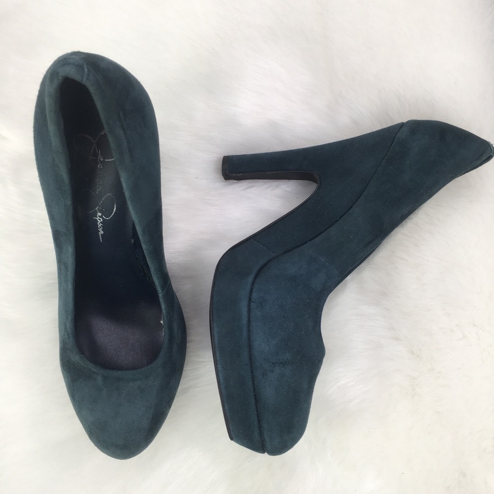 Jessica Simpson 7.5 Zillion Teal Platform Heels